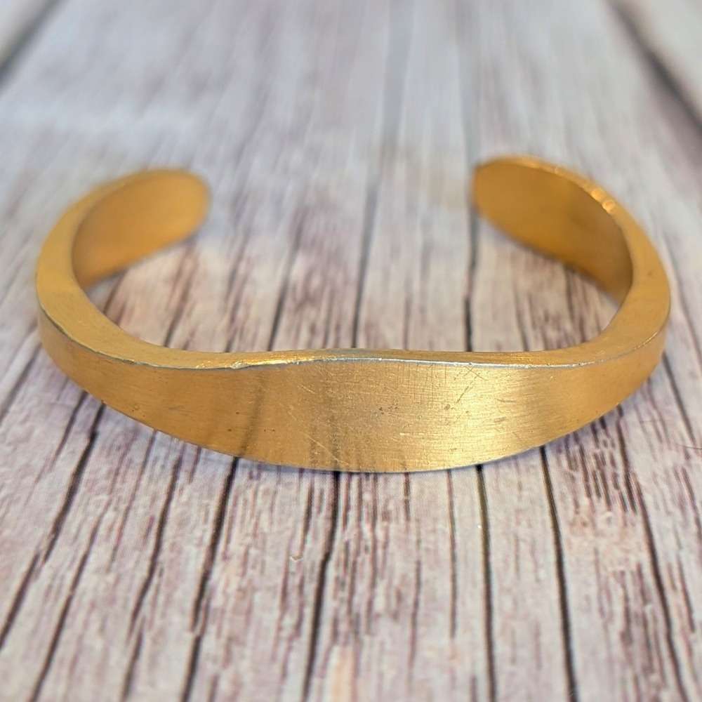 Vintage Speidel Brushed Gold Tone Cuff Bracelet